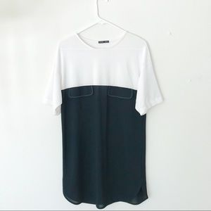 Zara Black and White T-Shirt Dress